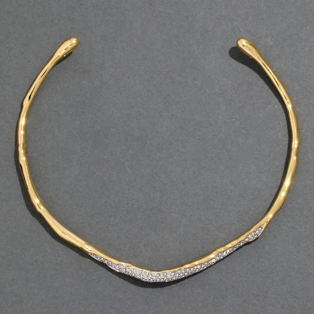 ALEXIS BITTAR • Solanales Gold Crystal Skinny Collar Necklace